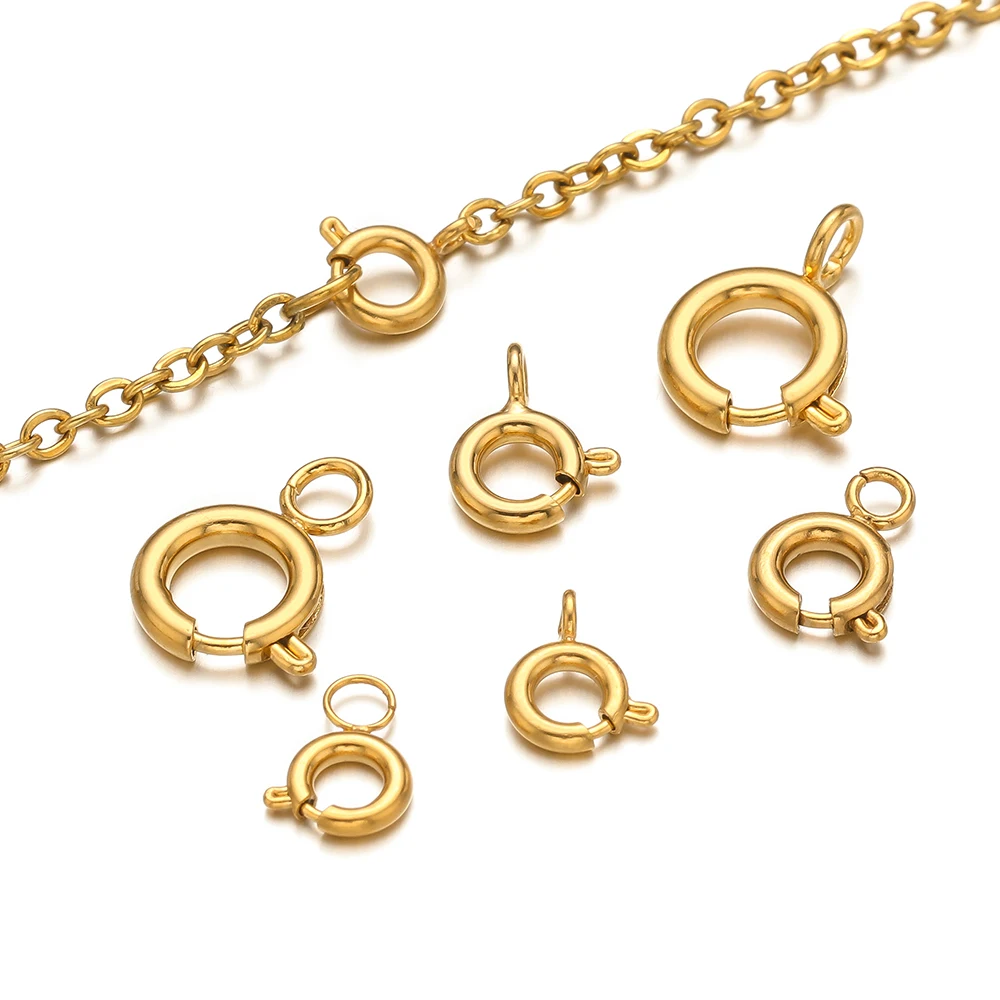 Jewelry Making Metal - 10pcs Stainless Steel Spring Ring Clasps
