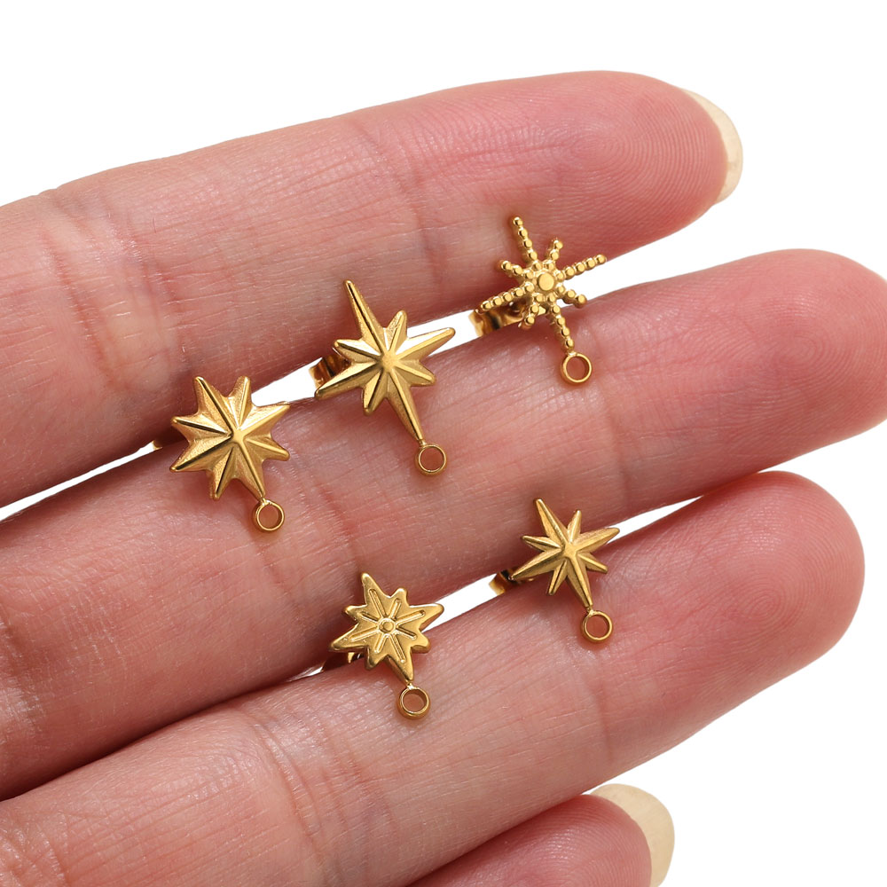 Jewelry Making Tools - 6pcs Stainless Steel Star Earrings Studs