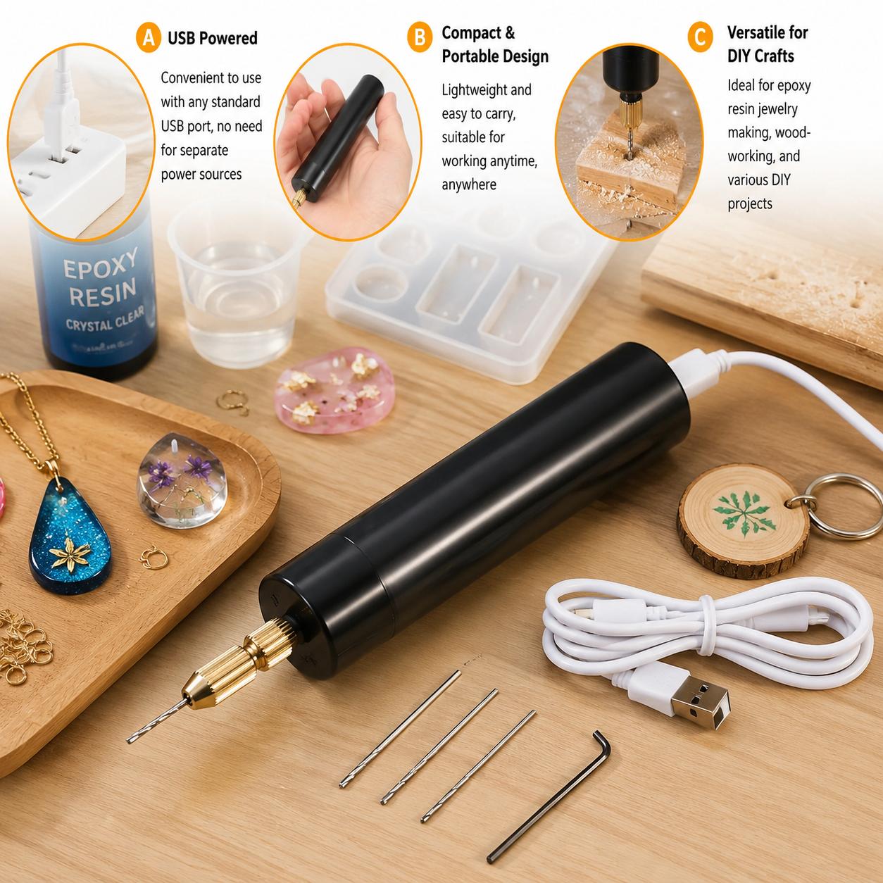 Jewelry Making Dc - Mini Electric Drill USB Powered Handheld