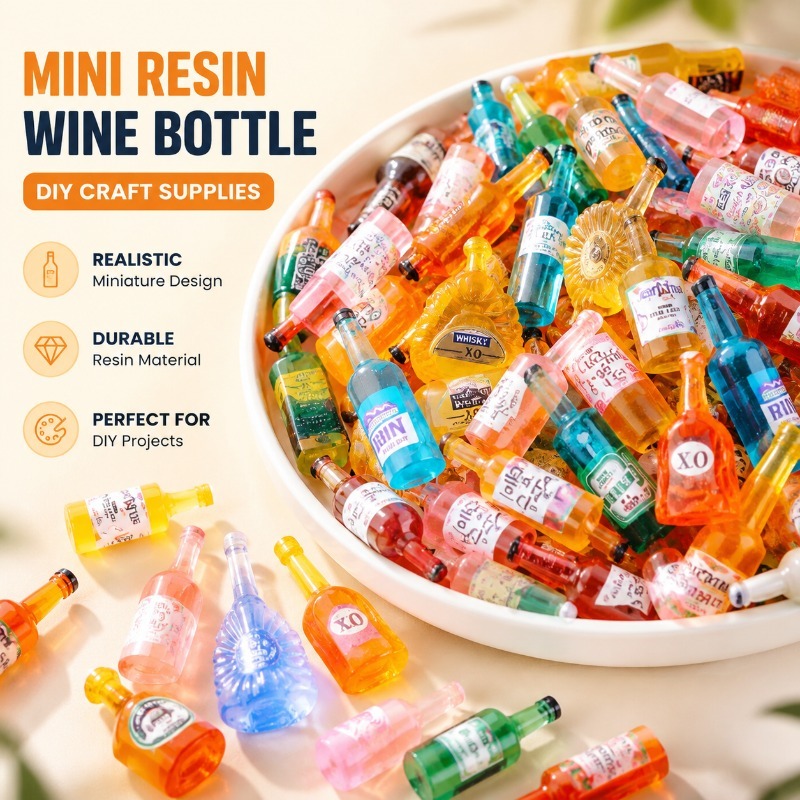 Jewelry Making - Miniature Simulated Wine Bottle Resin Ornament