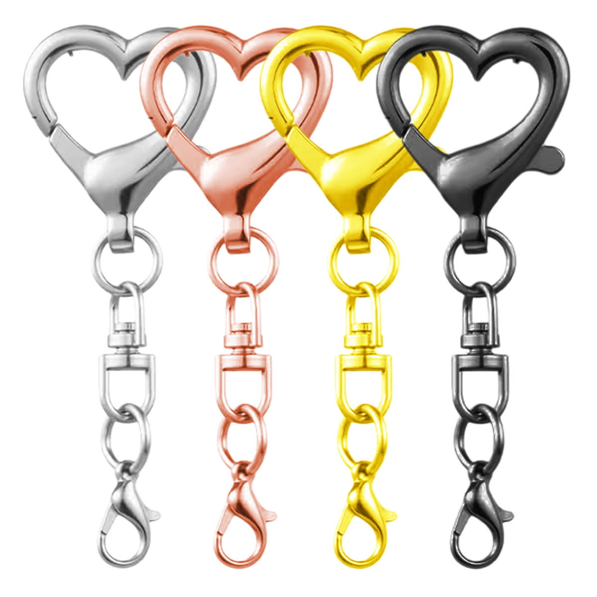 Jewelry Making School - 5/15/30Pcs Heart Shaped Swivel Clasp Spring