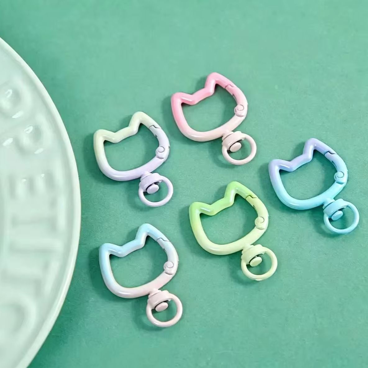 Jewelry Making Metal - 5-10PCS Gradient Cute Cat Clasp Openable