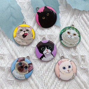 10pcs cartoon animal cat ename - đánh giá và giá Jewelry Making