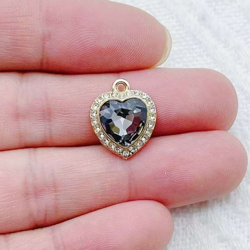 10pcs heart-shaped inlaid colo - đánh giá và giá Jewelry Making
