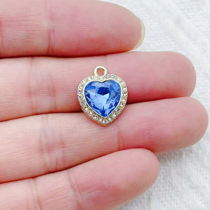 10pcs heart-shaped inlaid colo - đánh giá và giá Jewelry Making