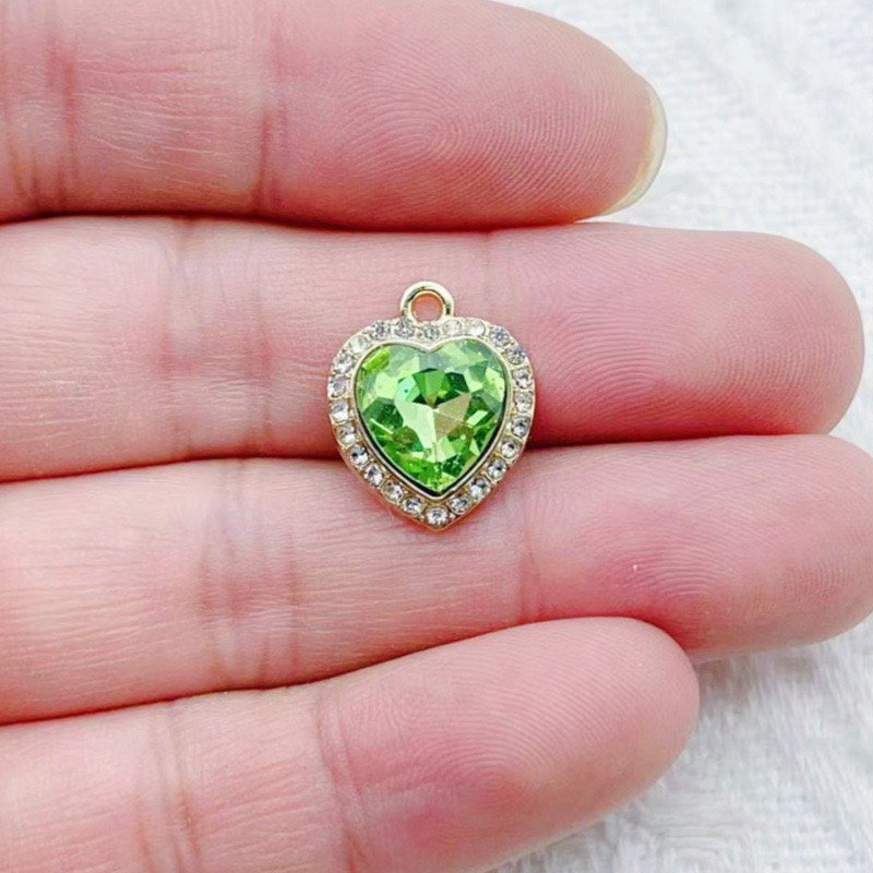 10pcs heart-shaped inlaid colo - đánh giá và giá Jewelry Making