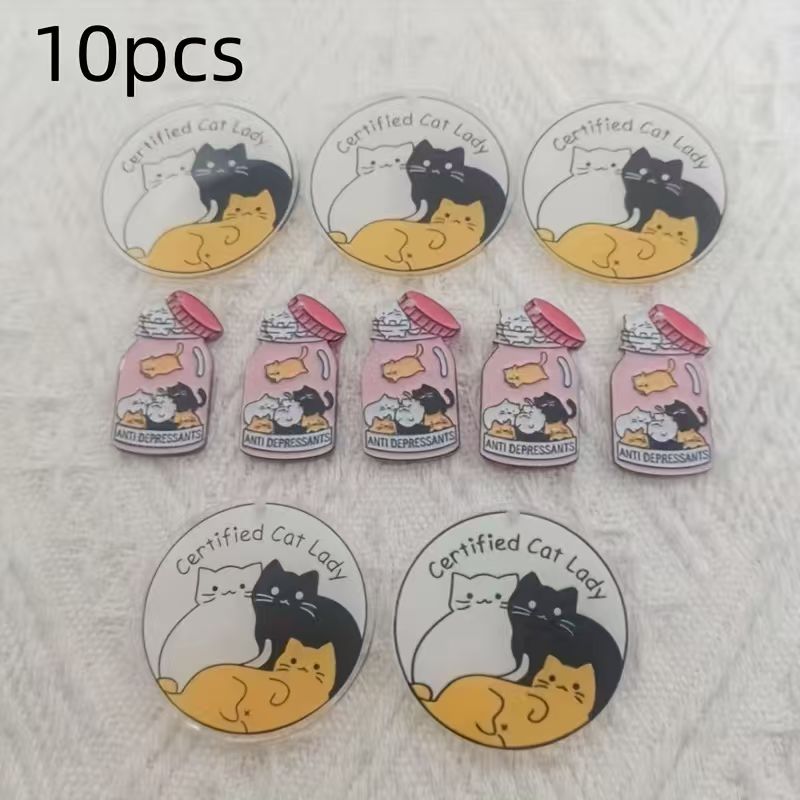 10pcs acrylic cute cat pendant - đánh giá và giá Jewelry Making