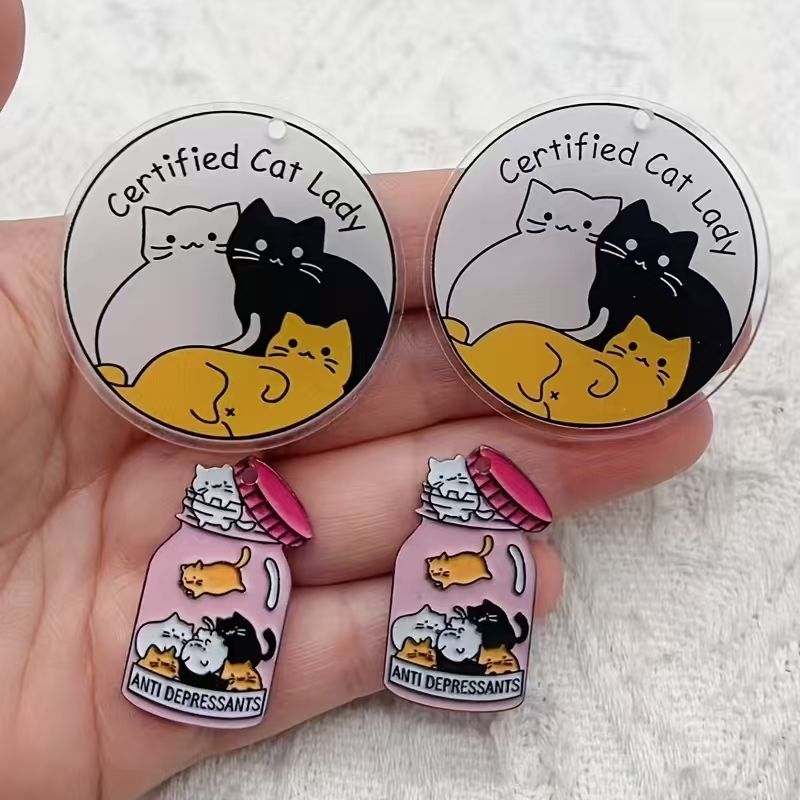 10pcs acrylic cute cat pendant - đánh giá và giá Jewelry Making