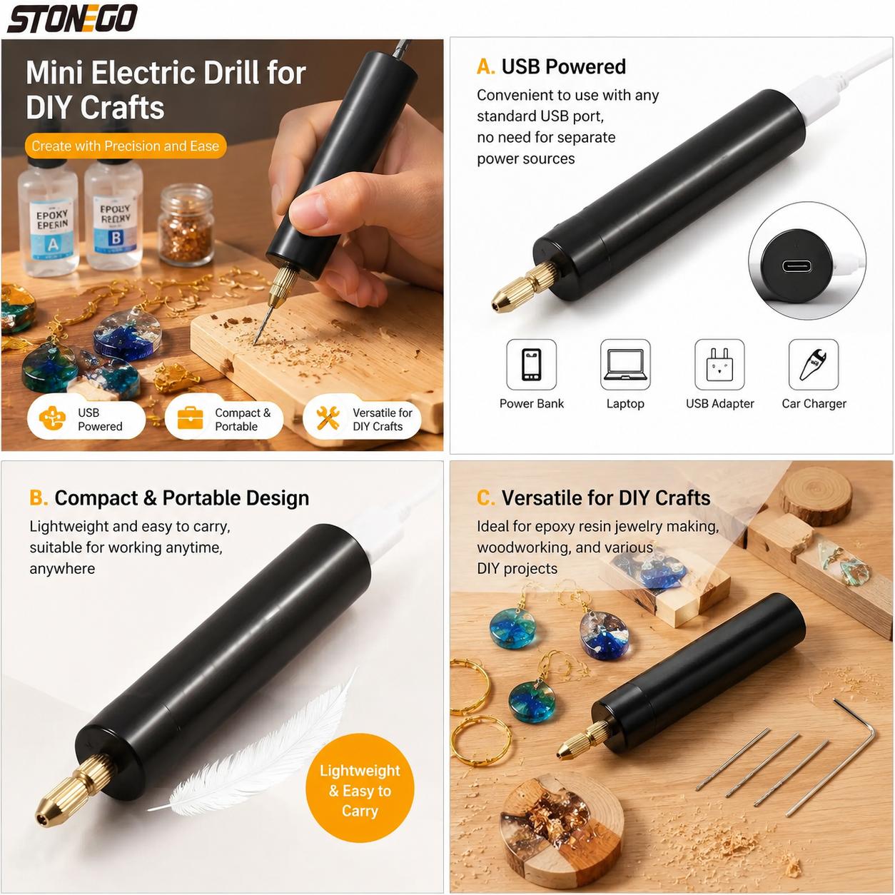 Mini USB Powered Electric Dril - đánh giá và giá Jewelry Making Dc