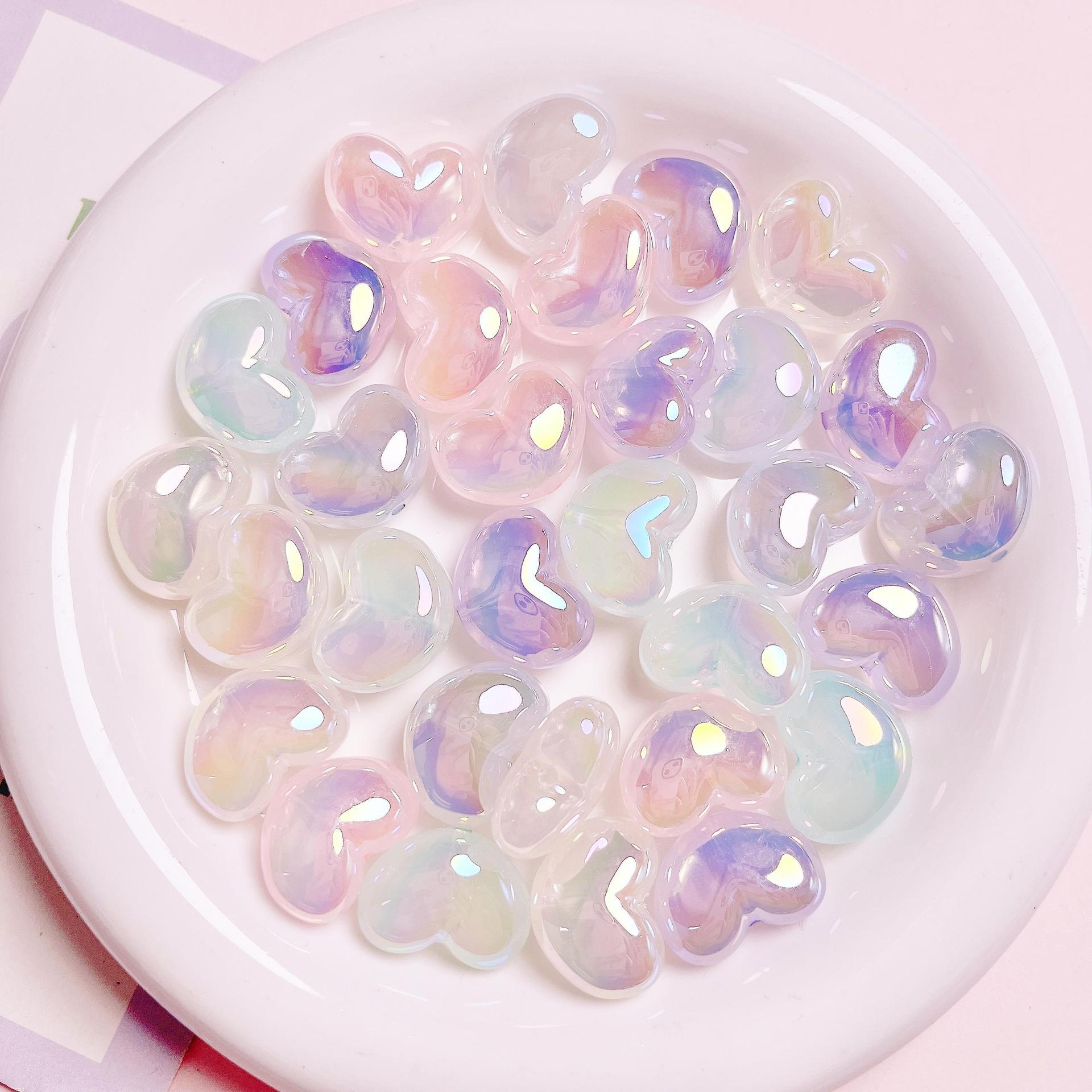 10Pcs Heart Transparent Glitte - đánh giá và giá Jewelry Making Ideas With Beads