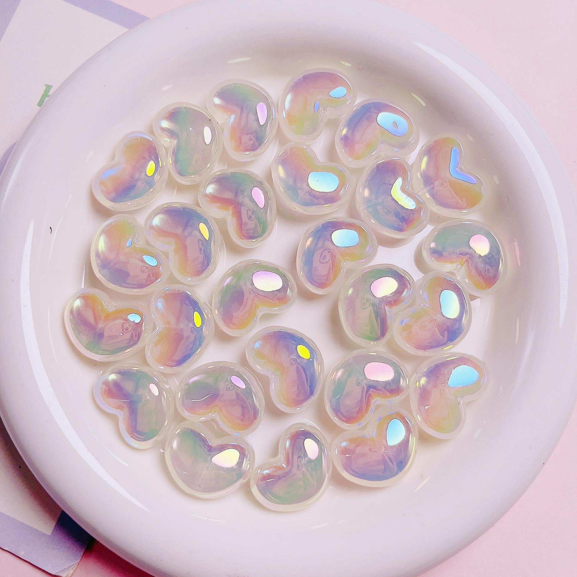 10Pcs Heart Transparent Glitte - đánh giá và giá Jewelry Making Ideas With Beads