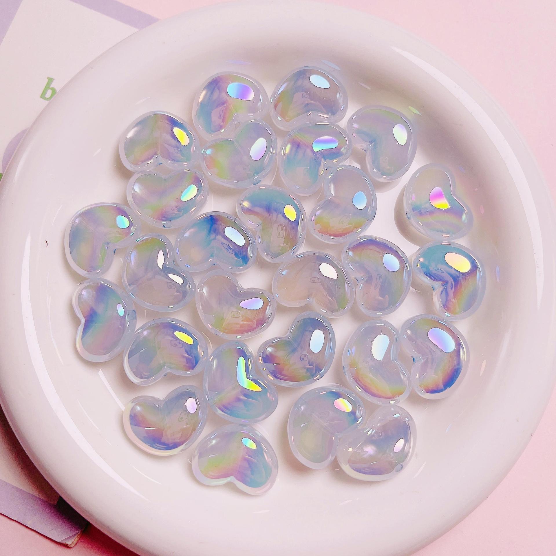10Pcs Heart Transparent Glitte - đánh giá và giá Jewelry Making Ideas With Beads
