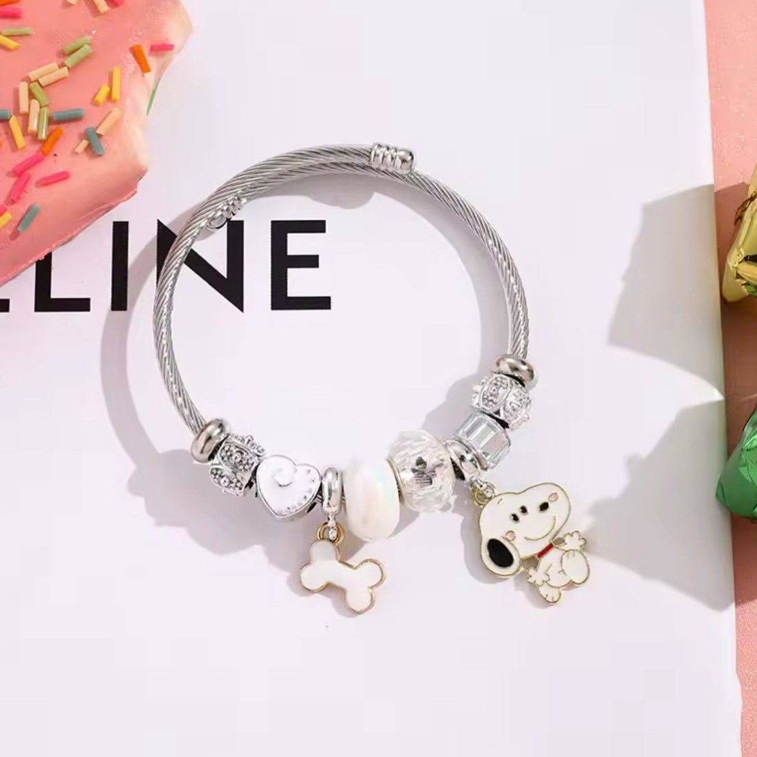 Cute Cartoon Snoopy Bone Heart - đánh giá và giá Jewelry Making