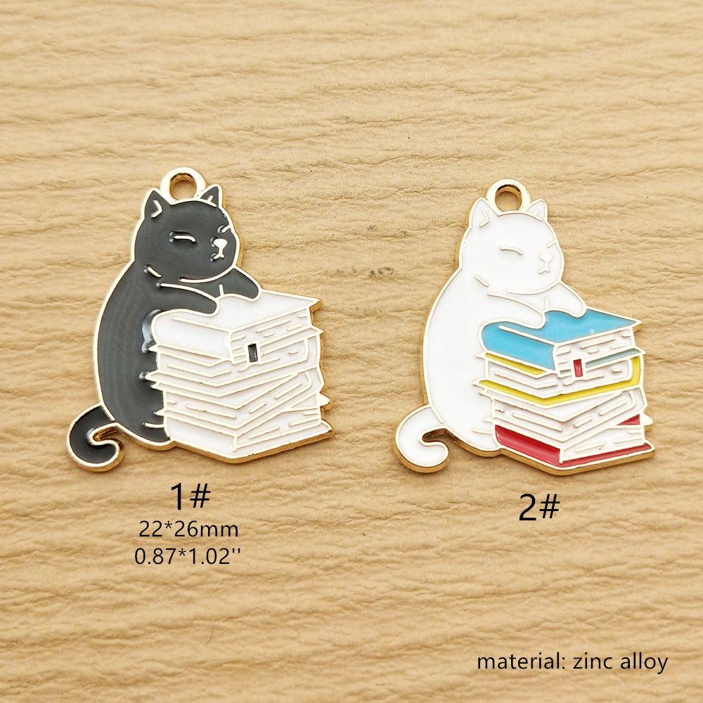 10pcs Book Cat Charm Jewelry A - đánh giá và giá Jewelry Making Books