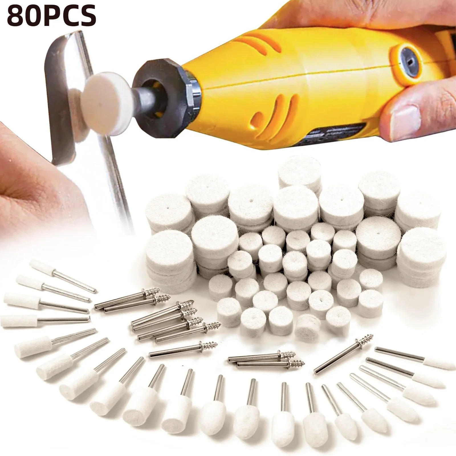 80PCS Wool Felt Buffing Wheel  - đánh giá và giá Jewelry Making Tools